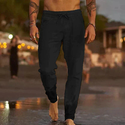 Sorevani™ Pantalón de Lino Playero Ligero y Transpirable