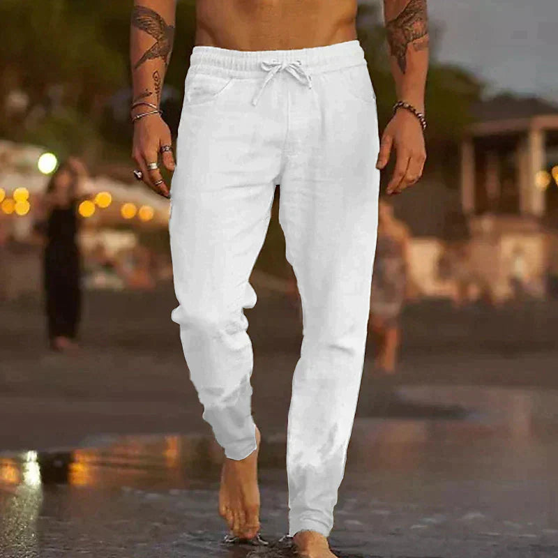 Sorevani™ Pantalón de Lino Playero Ligero y Transpirable