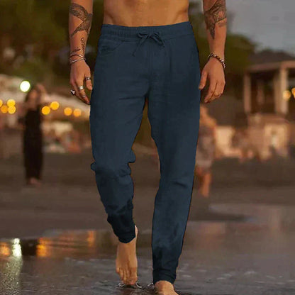 Sorevani™ Pantalón de Lino Playero Ligero y Transpirable