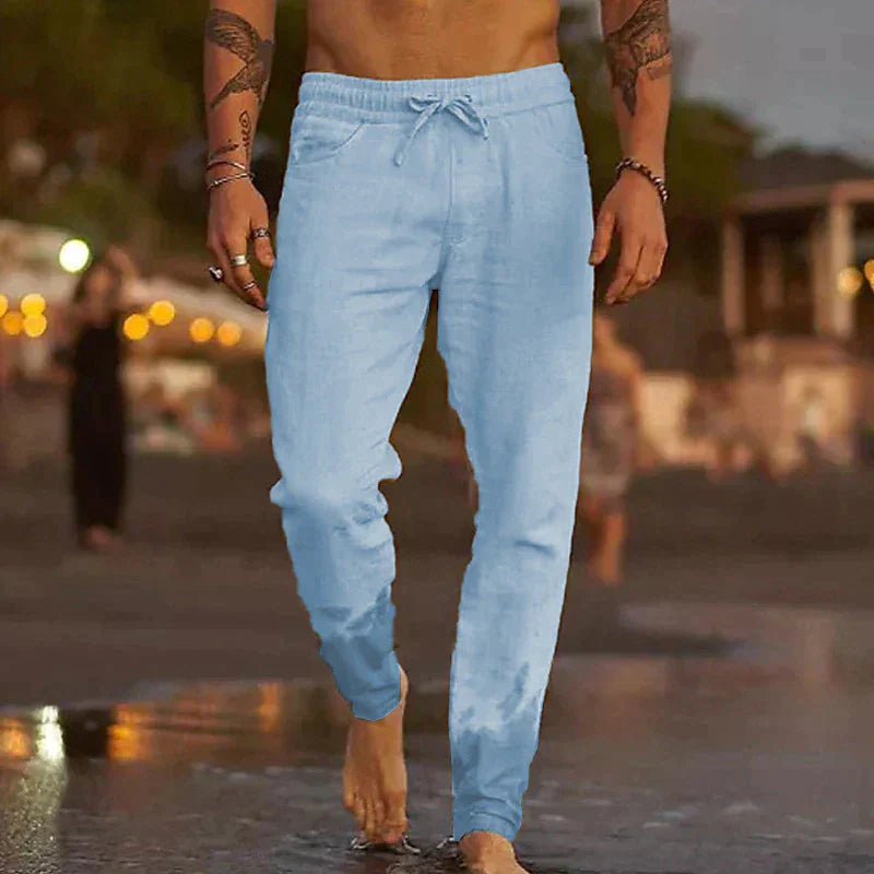 Sorevani™ Pantalón de Lino Playero Ligero y Transpirable