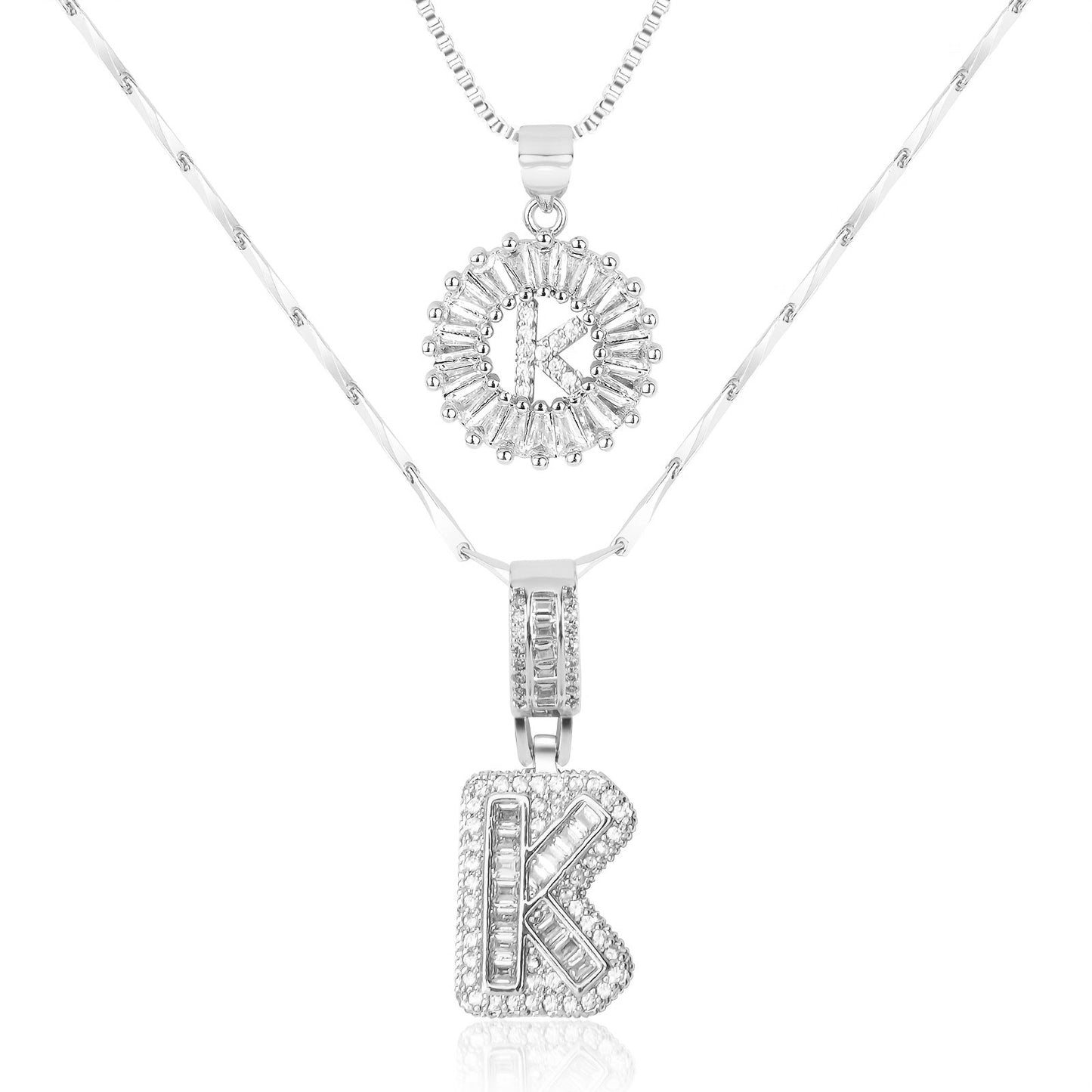 Primrose™ Collares Iniciales de Letra con Diamantes de 14k (2 piezas)