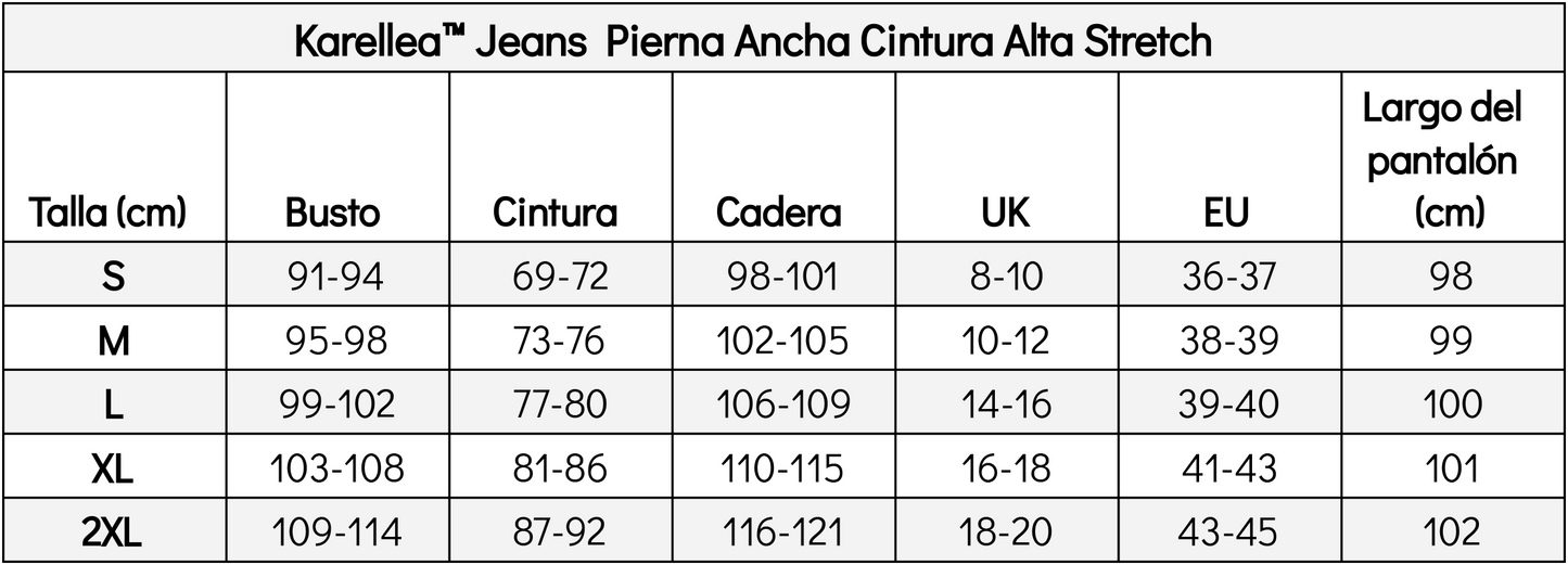 Karellea™ Jeans Pierna Ancha Cintura Alta Stretch
