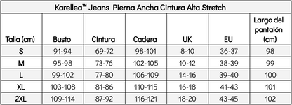 Karellea™ Jeans Pierna Ancha Cintura Alta Stretch