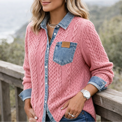 LUMÉRA™ Top de Tejido Patchwork con Detalles en Mezclilla