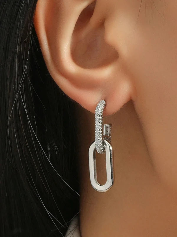 Fallon™ Pendientes de Cadena con Brillo de Zirconia Elegante