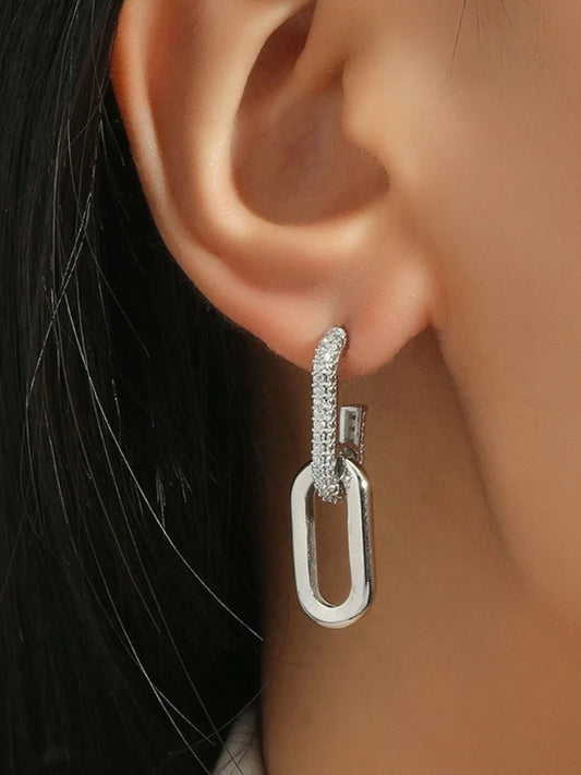 Fallon™ Pendientes de Cadena con Brillo de Zirconia Elegante