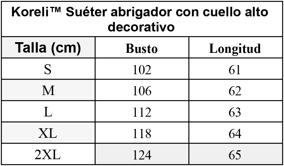 Koreli™ Suéter abrigador con cuello alto decorativo
