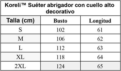Koreli™ Suéter abrigador con cuello alto decorativo