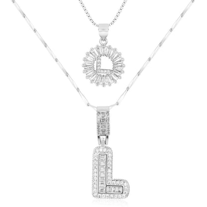 Primrose™ Collares Iniciales de Letra con Diamantes de 14k (2 piezas)