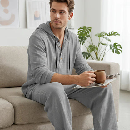 Indirae™ Conjunto masculino de 2 piezas: sudadera holgada con capucha y pantalones