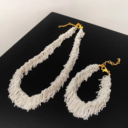 Ursa™ Pendientes, collar, pulsera con flecos en forma de cascada