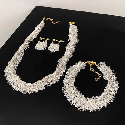 Ursa™ Pendientes, collar, pulsera con flecos en forma de cascada