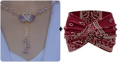 Winslow™ Collar con colgante Cisne Doble en color púrpura