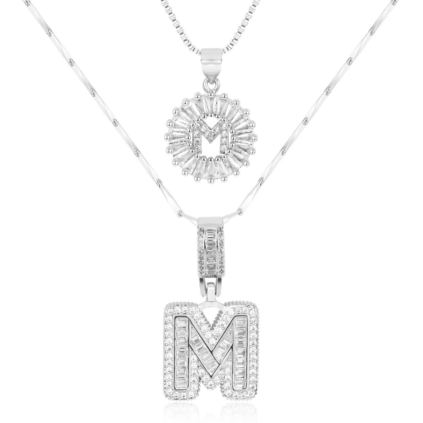 Primrose™ Collares Iniciales de Letra con Diamantes de 14k (2 piezas)
