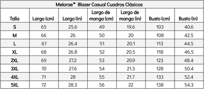 Melorae™ Blazer Casual Cuadros Clásicos