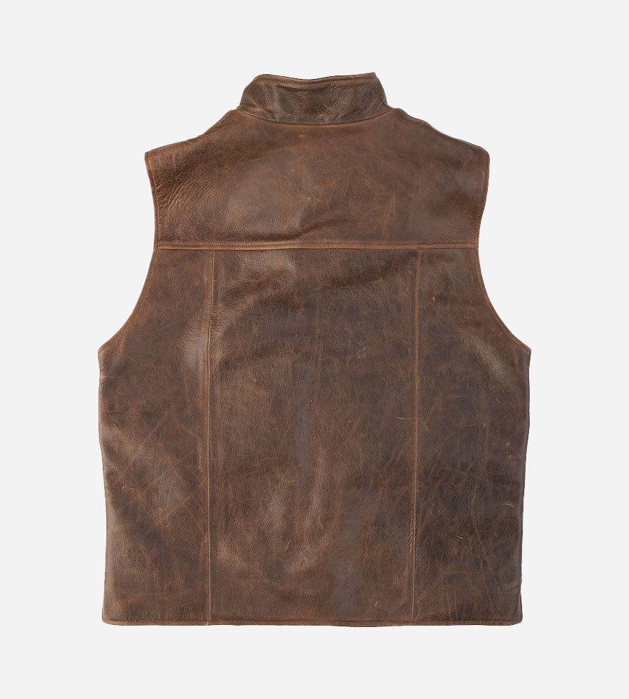 Arvion™ Chaleco de Piel de Cordero Estilo Moto para Hombre