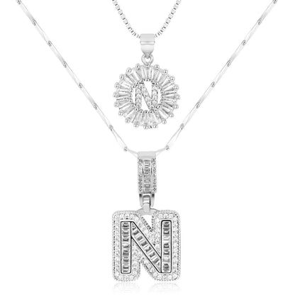 Primrose™ Collares Iniciales de Letra con Diamantes de 14k (2 piezas)