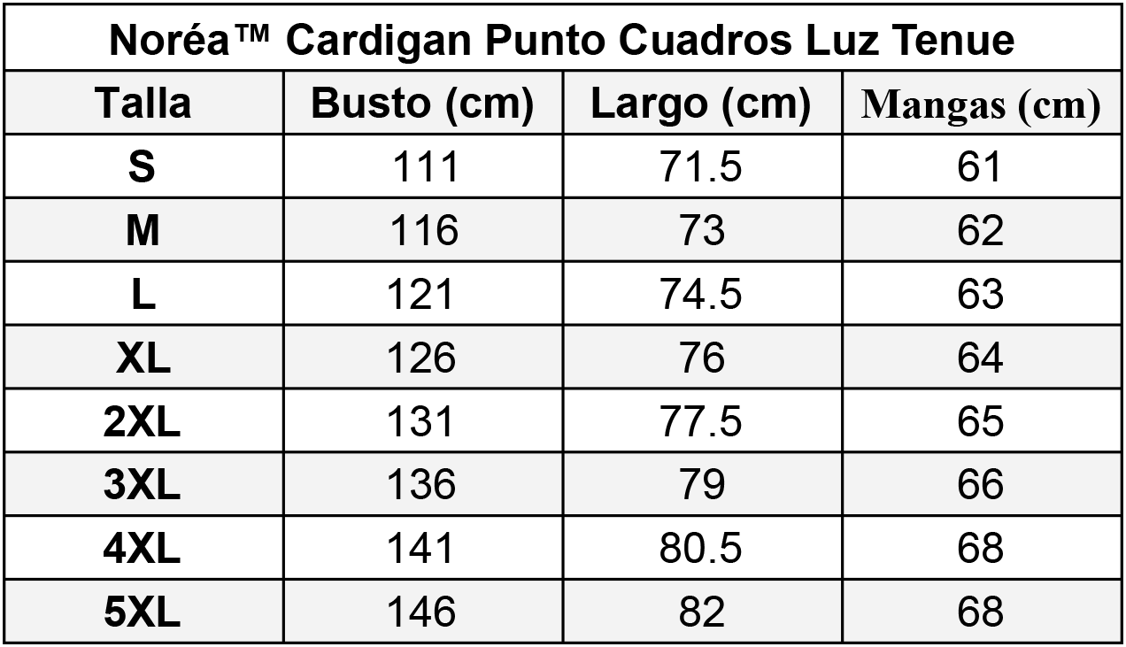Noréa™ Cardigan Punto Cuadros Luz Tenue