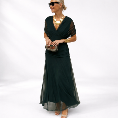 Novarente™ Vestido Maxi Elegante con Escote en V para Ocasiones Especiales