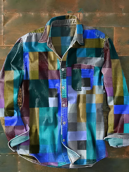 Grant™ Camisa de Parches Premium – Estilo Único y Ajuste Cómodo.
