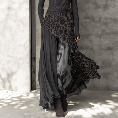 Vireli™ Vestido Largo con Estampado Leopardo Elegante y Fluido