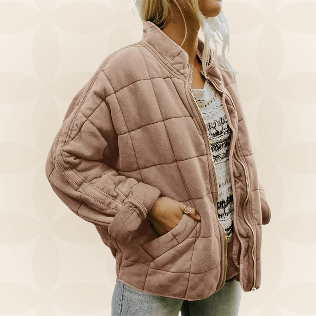 Zellora™ Chamarra Acolchada Suave con Cierre Frontal