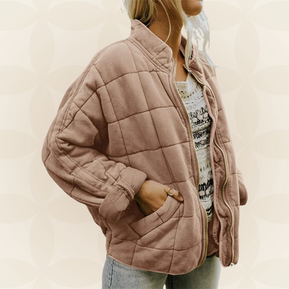 Zellora™ Chamarra Acolchada Suave con Cierre Frontal