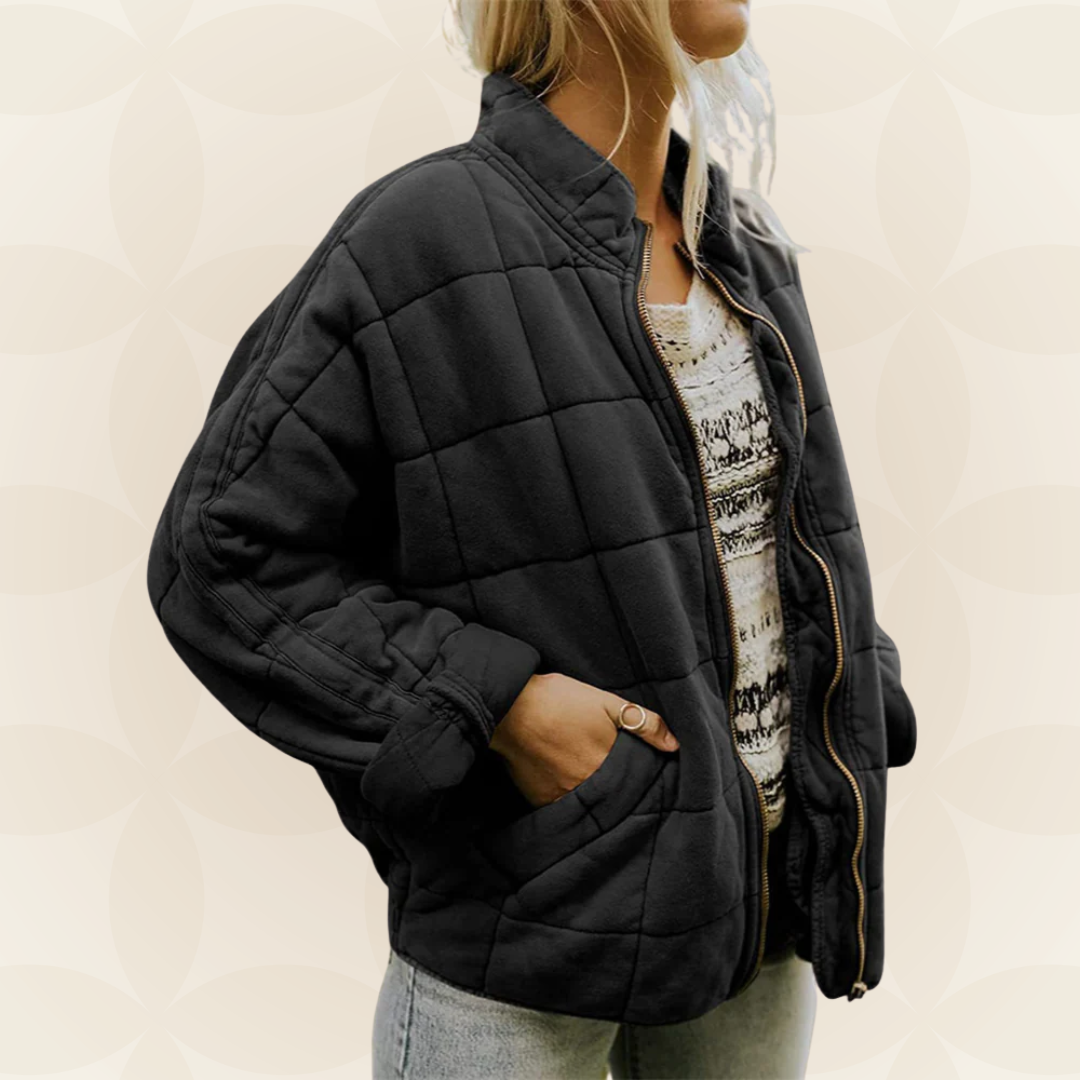 Zellora™ Chamarra Acolchada Suave con Cierre Frontal