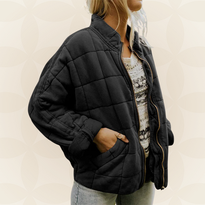 Zellora™ Chamarra Acolchada Suave con Cierre Frontal