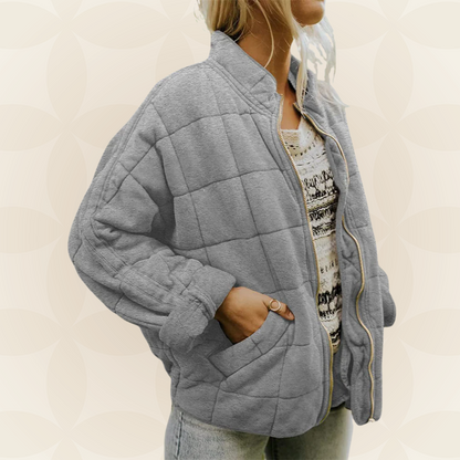 Zellora™ Chamarra Acolchada Suave con Cierre Frontal