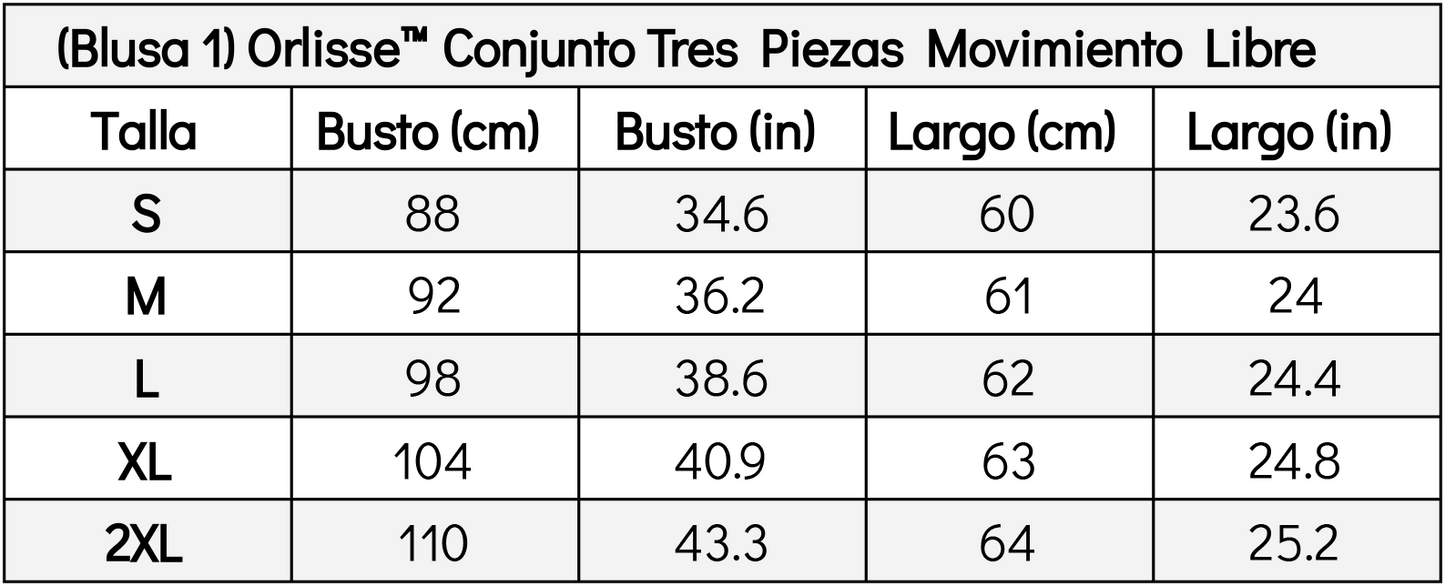 Orlisse™ Conjunto Tres Piezas Movimiento Libre