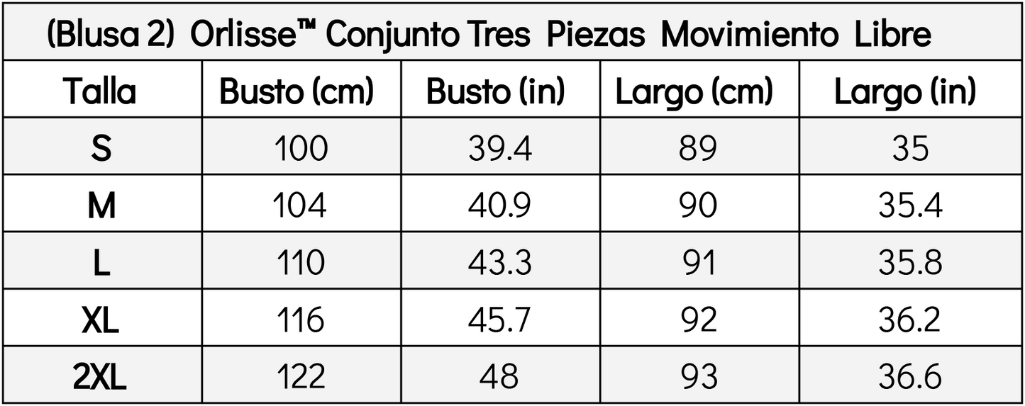 Orlisse™ Conjunto Tres Piezas Movimiento Libre