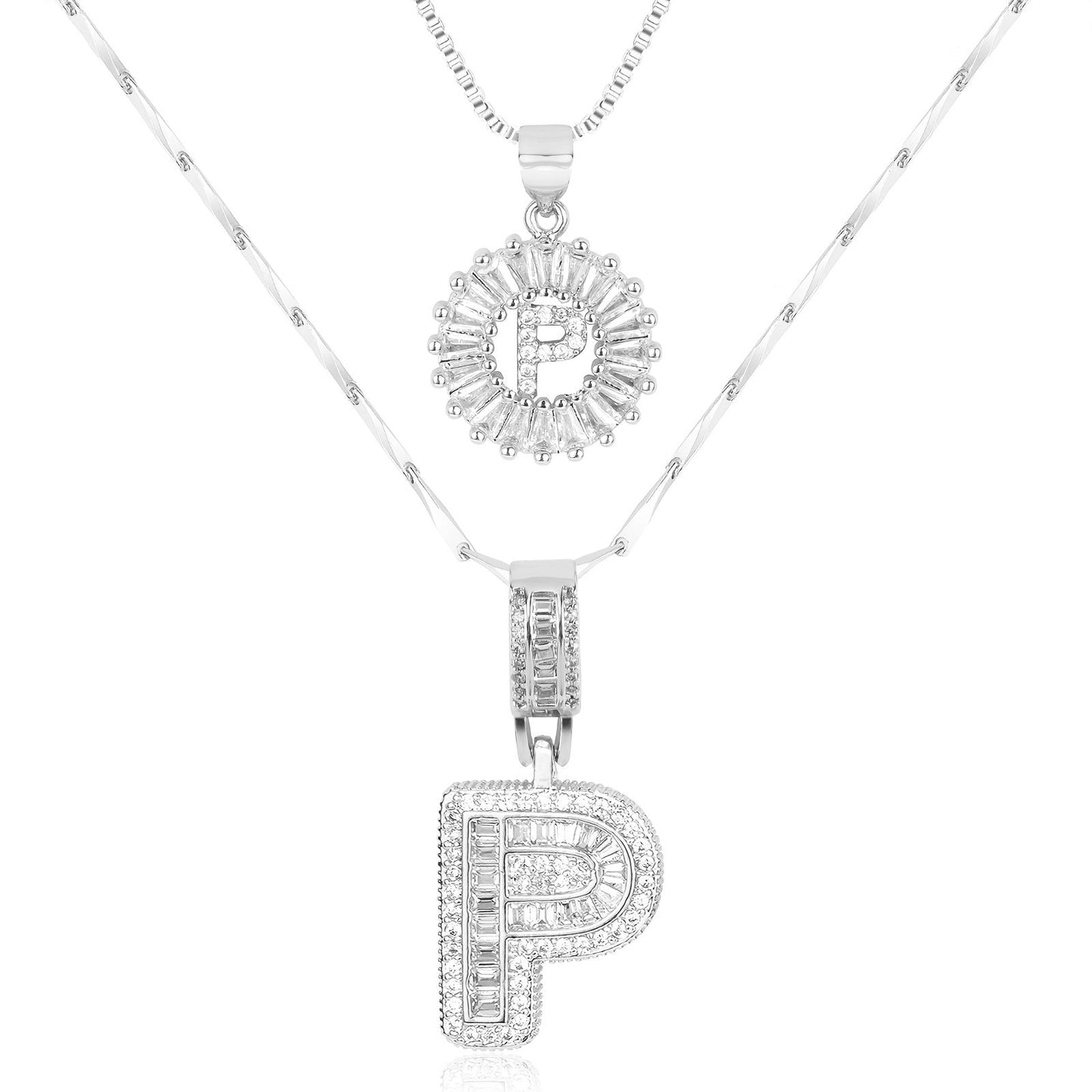Primrose™ Collares Iniciales de Letra con Diamantes de 14k (2 piezas)