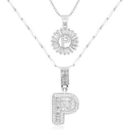 Primrose™ Collares Iniciales de Letra con Diamantes de 14k (2 piezas)