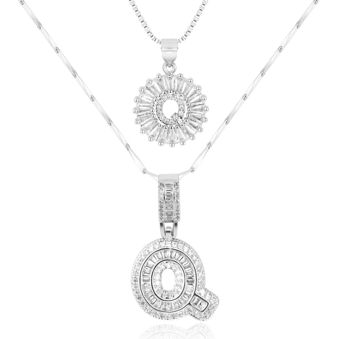 Primrose™ Collares Iniciales de Letra con Diamantes de 14k (2 piezas)