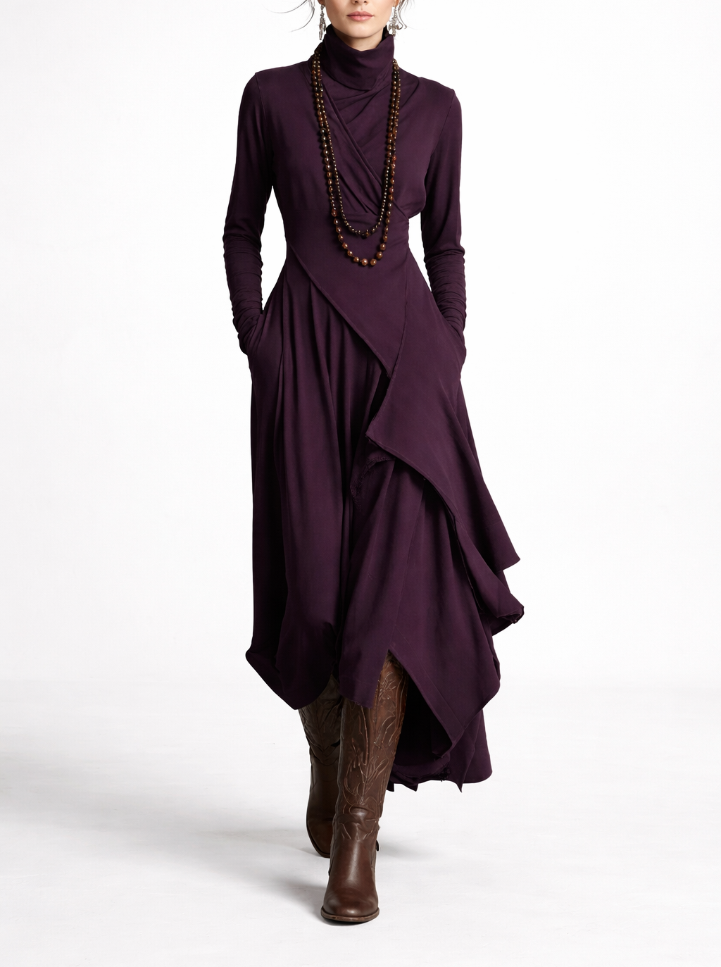 Quellora™ Vestido Maxi Capa Cruzada