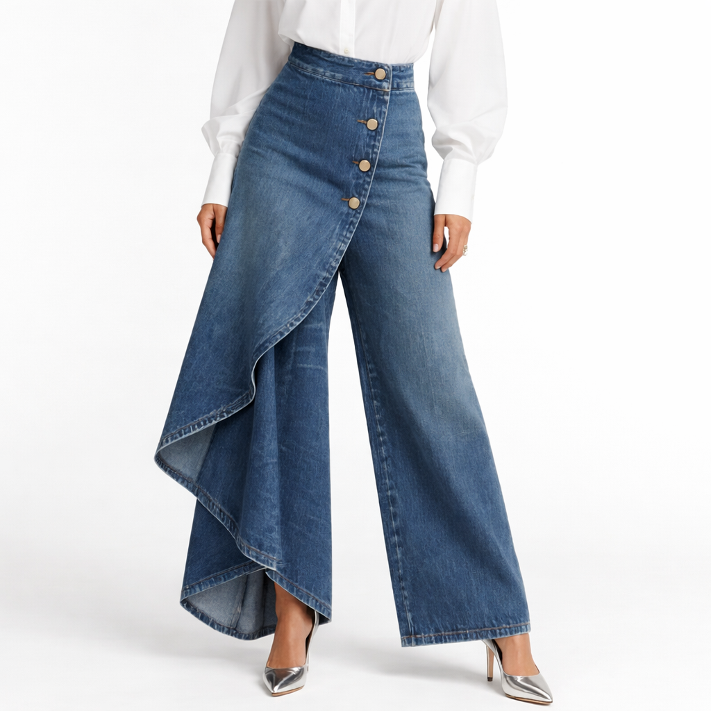 Quenira™ Pantalones de Mezclilla Envolventes con Ajuste Favorecedor