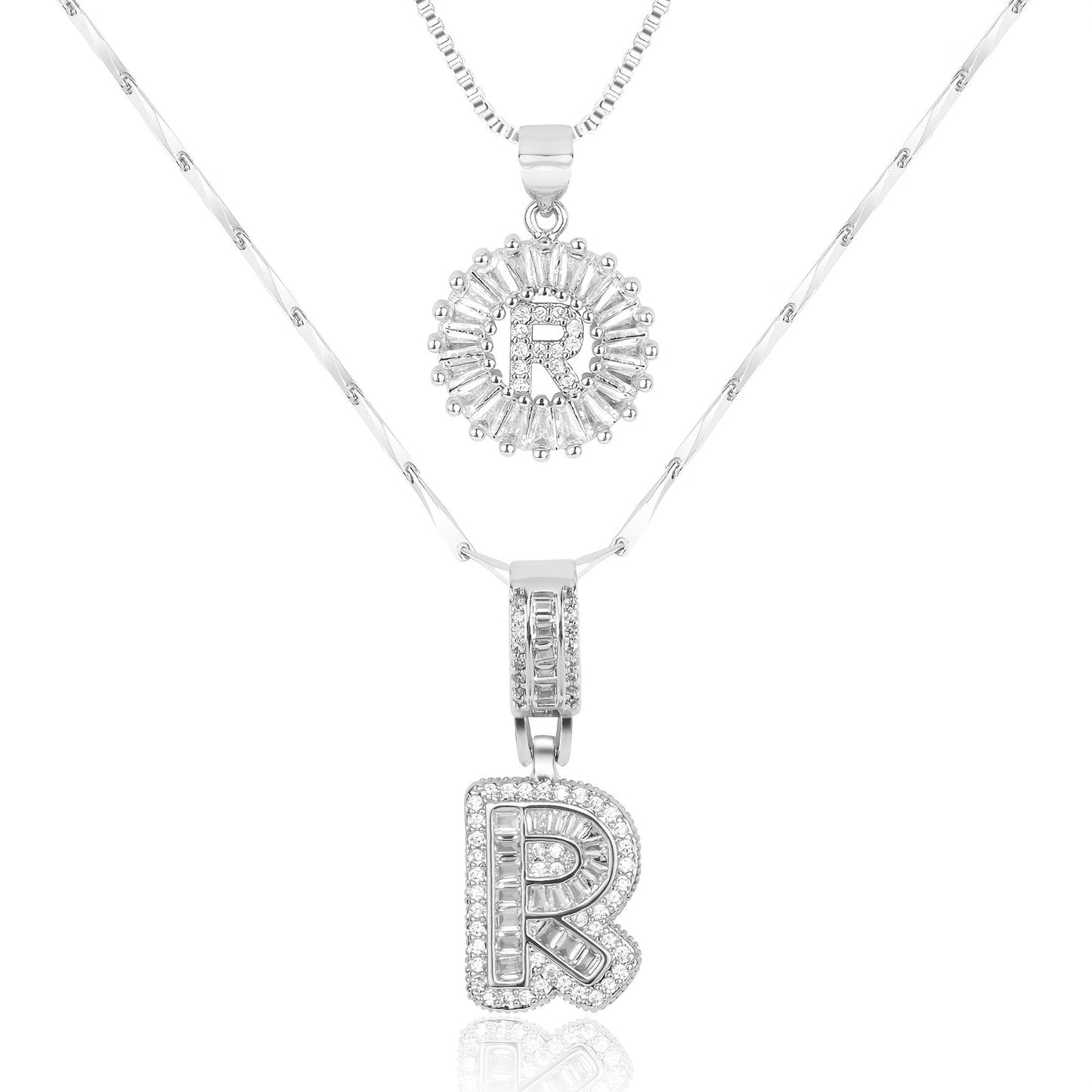Primrose™ Collares Iniciales de Letra con Diamantes de 14k (2 piezas)