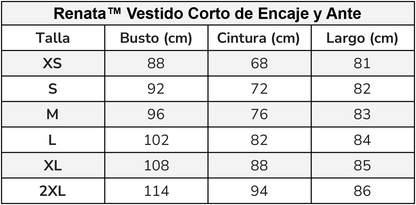 Renata™ Vestido Corto de Encaje y Ante
