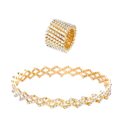 Carys™ Set de Anillo y Pulsera en Acabado Dorado Elegante