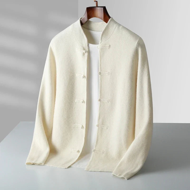 Torvian™ Cárdigan masculino de cashmere con diseño clásico