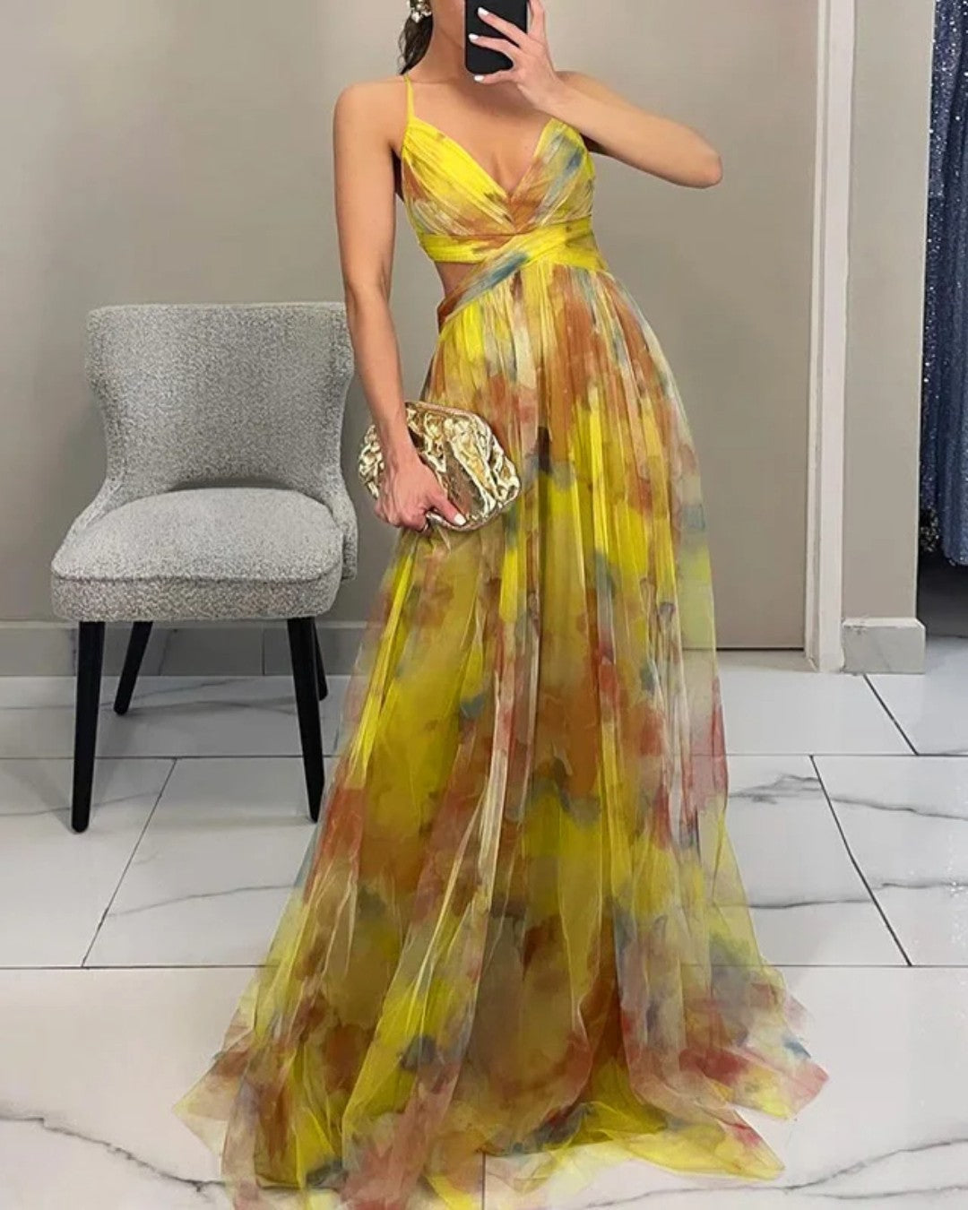 Orelavine™ Maxi Vestido Floral Encantador de Estilo Elegante