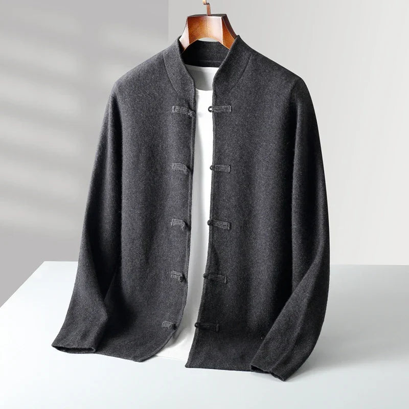 Torvian™ Cárdigan masculino de cashmere con diseño clásico