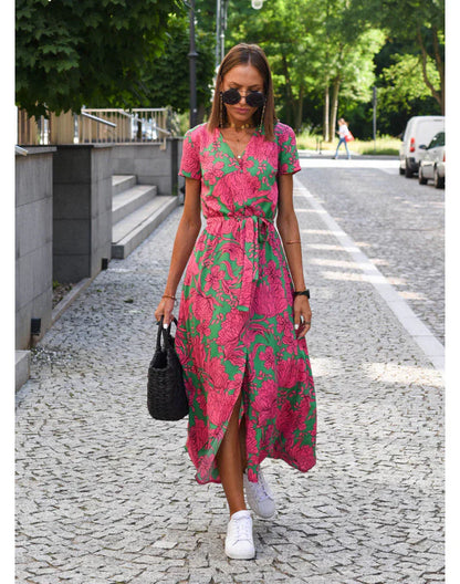 Delia™ Vestido Elegante con Escote en V y Corte Moldeador