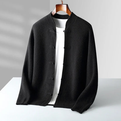 Torvian™ Cárdigan masculino de cashmere con diseño clásico
