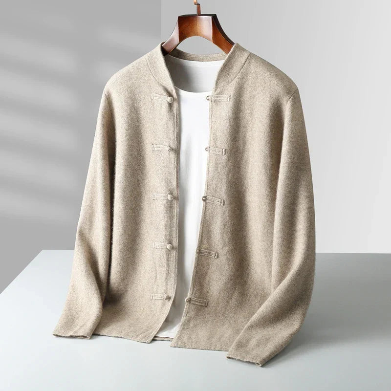 Torvian™ Cárdigan masculino de cashmere con diseño clásico