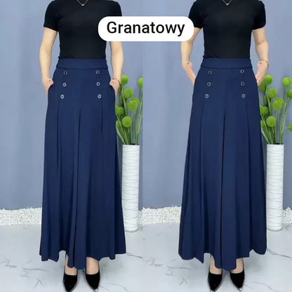 Nell™ Pantalones plisados elegantes con piernas anchas