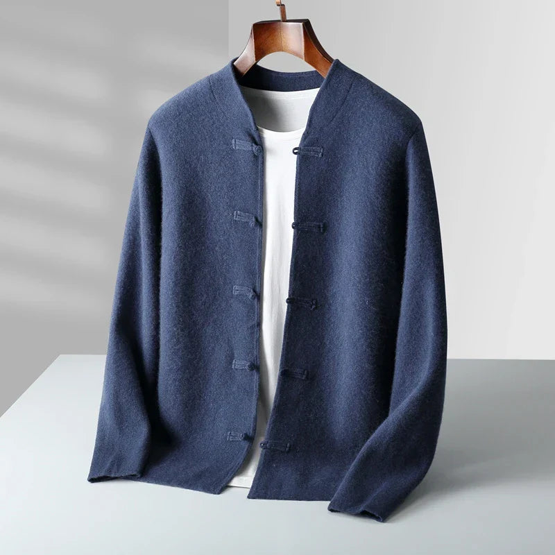 Torvian™ Cárdigan masculino de cashmere con diseño clásico