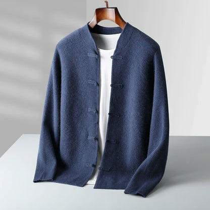 Torvian™ Cárdigan masculino de cashmere con diseño clásico
