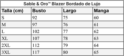 Sable & Oro™ Blazer Bordado de Lujo